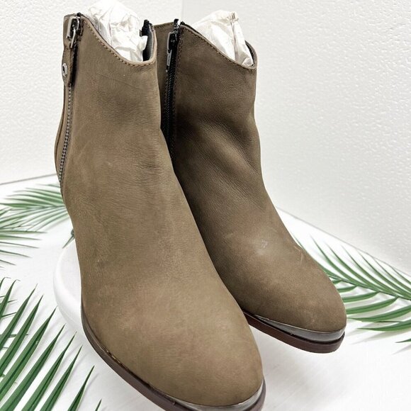 Diba Women's Taupe Brown Sequoia Suede Leather Block Heel Booties Size 8.5 - Picture 6 of 13